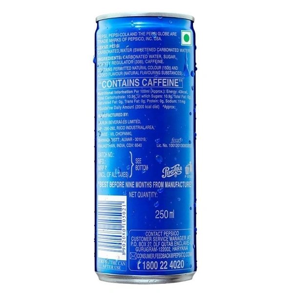 Pepsi Soft Drinks Swag Can  250ml - 250ml