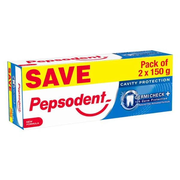Pepsodent Toothpaste Germicheck, 150g ( Pack of 2) - 2X150g