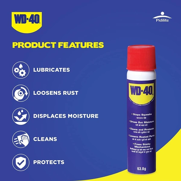 Pidilite WD-40 Multipurpose Spray for Home Improvement, 63.8g - 63.8g