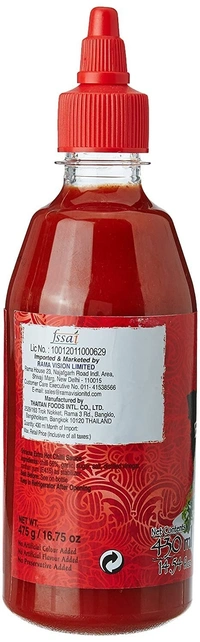 Real Thai Sriracha Extra Hot Chilli Sauce, 430 ml - 430 ml