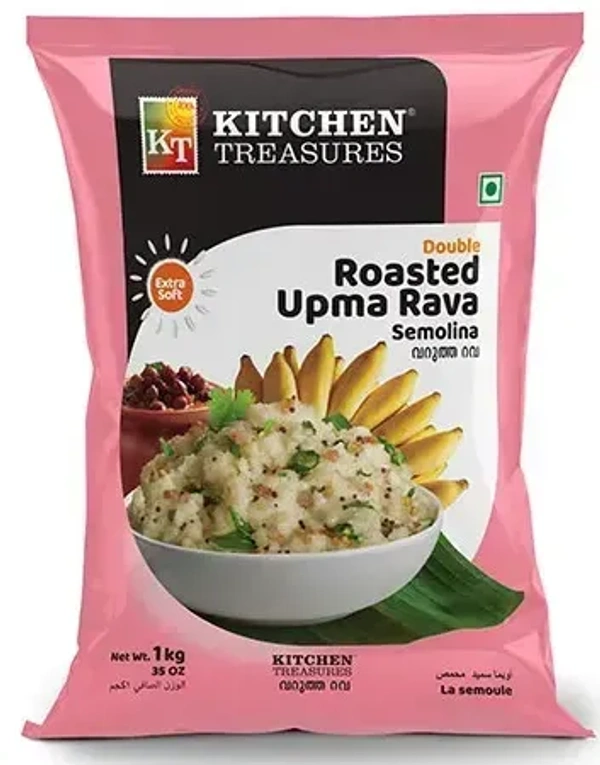 Kitchen Treasures Double Roasted Upma Rava, 500g - 500g