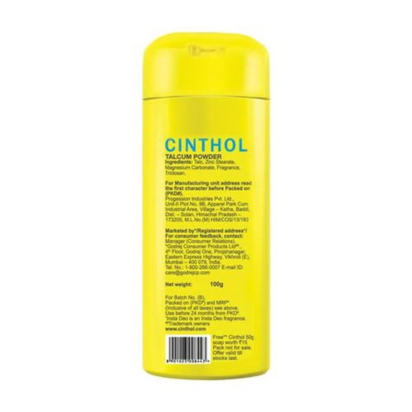 Godrej Cinthol Talc Lime, 100g - 100g