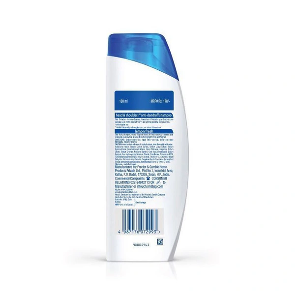 Head & Shoulder Head& Shoulders Anti Dandruff Shampoo Lemon Fresh, 180 ml - 180 ml
