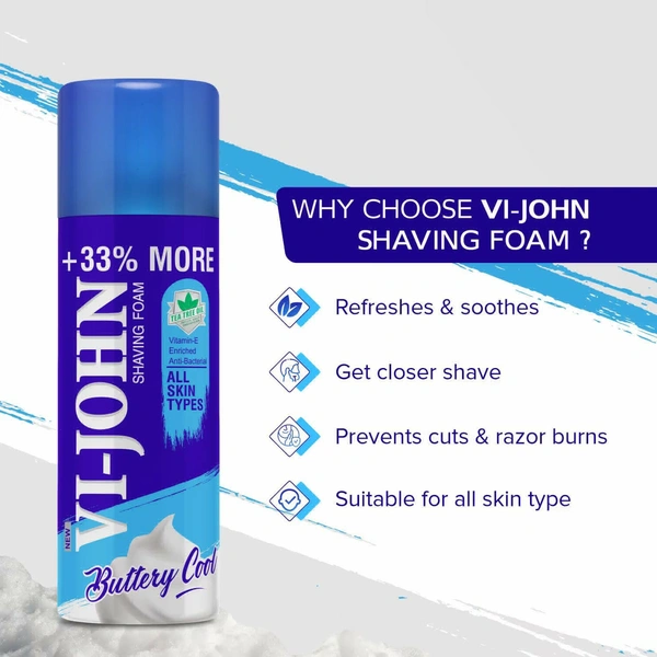 Vi-john Vi-John Shaving Foam All Skin Type, 400g - 400g