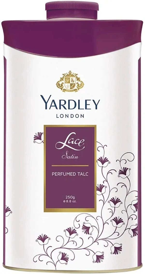 Yardley London Lace Satin Perfumed Talc, 250g - 250g