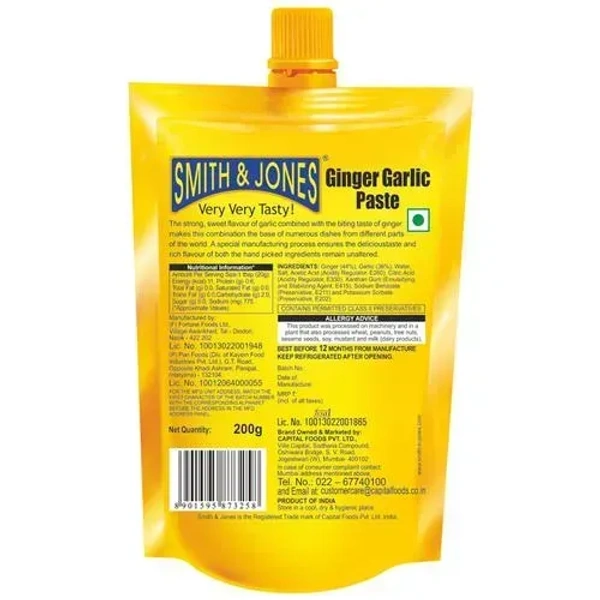 Smith & Jones Smith& Jones Ginger Garlic Paste Pouch, 200g - 200g