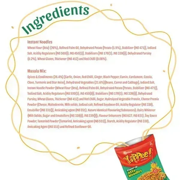 Sunfeast Yippee Masala Power Up Atta Noodles, 280g - 280g
