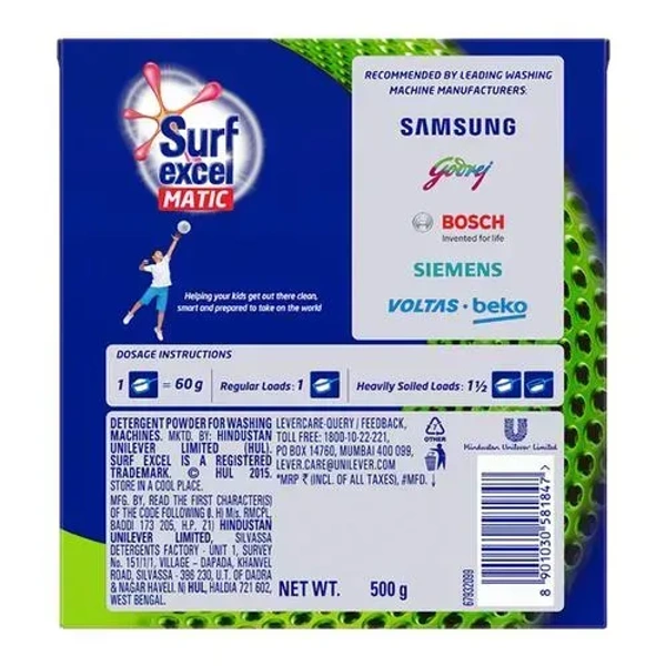 Surf Excel Matic Top Load Detergent Powder, 500g - 500g