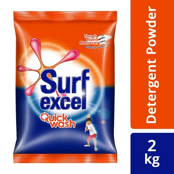 Surf Excel Quick Wash Detergent Powder, 2 kg - 2 Kg