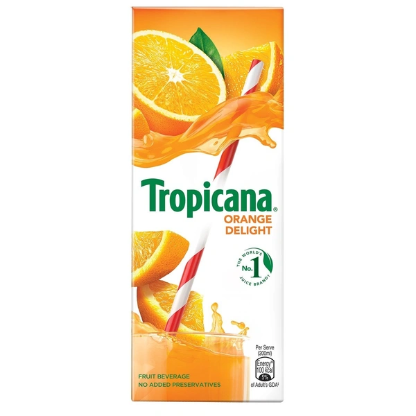 Tropicana Juice Orange Delight Tetra Pack, 200 ml