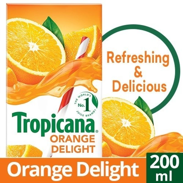 Tropicana Juice Orange Delight Tetra Pack, 200 ml