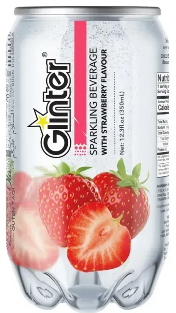 Glinter Sparkling Beverage with Strawberry Flavour 350 ml