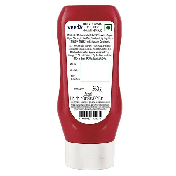 Veeba Truly Tomato Ketchup, 360g - 360g
