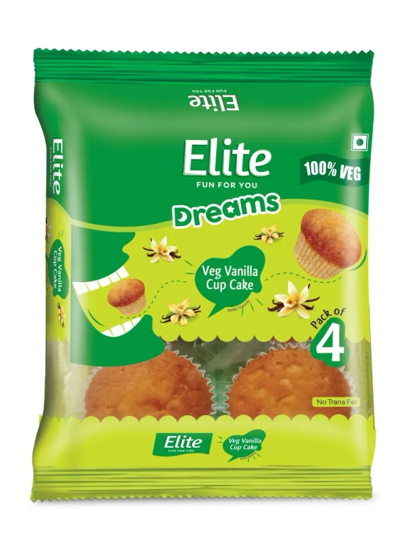 Elite Dreams Veg Vanilla Cup Cake ( 4 Pcs ) - 