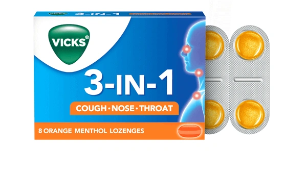 Vicks 3 In 1 New Lozenges, 3 pcs - 3 pcs