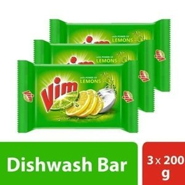 Vim Dishwash Bar Super Saver Pack 3x200g, 600g - 600g