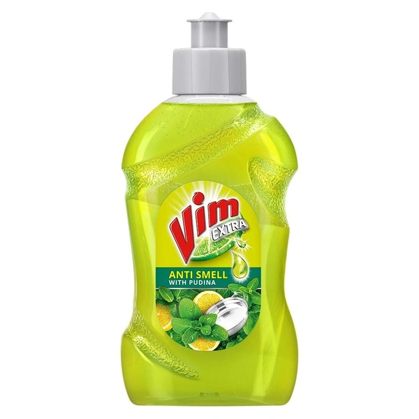 Vim Dishwash Liquid Extra Anti Smell with Pudina Bottle, 250 ml - 250 ml