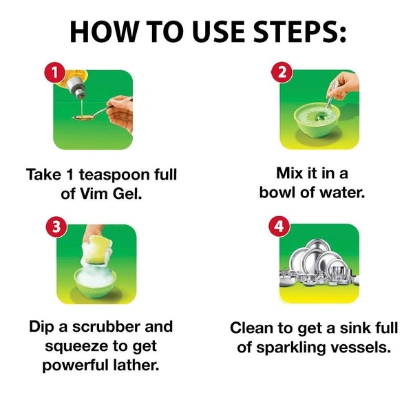Vim Dishwash Liquid Lemon, 500 ml - 500 ml