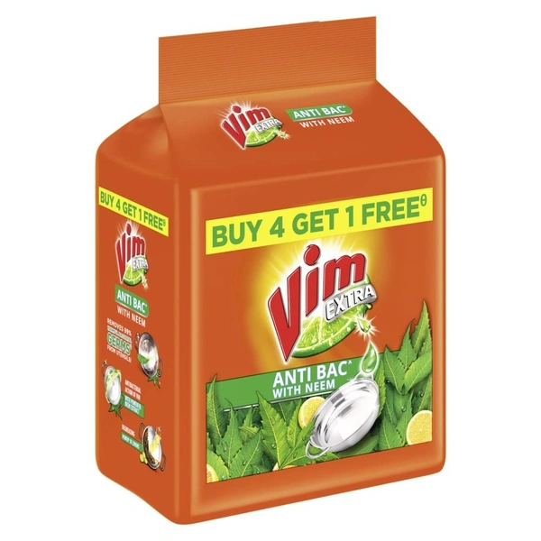 Vim Extra Anti Bac With Neem Buy 4 Get 1 Free, 1 pcs - 1 pcs
