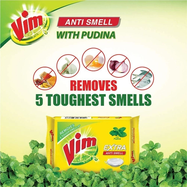 Vim Extra Anti Smell Pudina, 135g - 135g