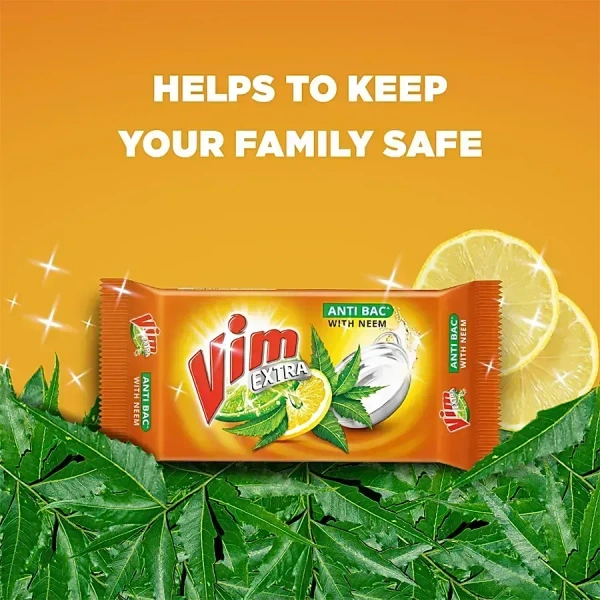 Vim Extra Dishwash Bar Anti Bac With Neem, 130g - 130g