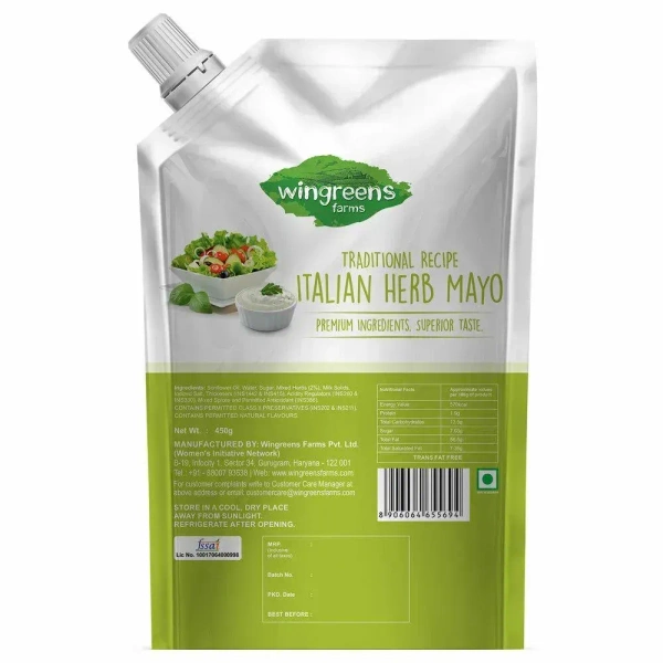 Wingreens Italian Herb Mayo, 450g - 450g