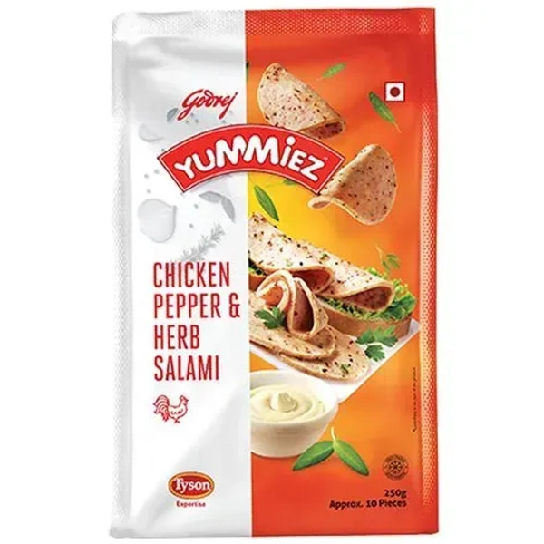 Yummiez Chicken Pepper& Herb Salami, 250g - 250g