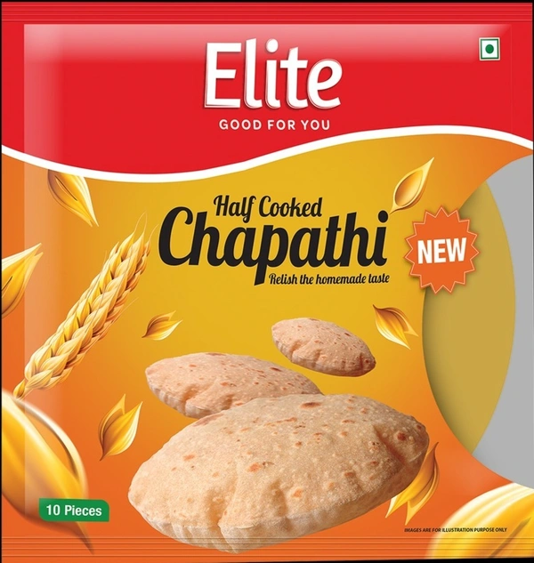 Elite Half Cooked Chapathi, 450g - 450g