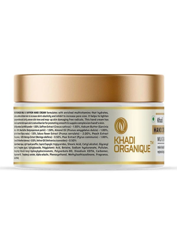 Khadi Herbal Milk and Saffron Hand Cream, 100g - 50g