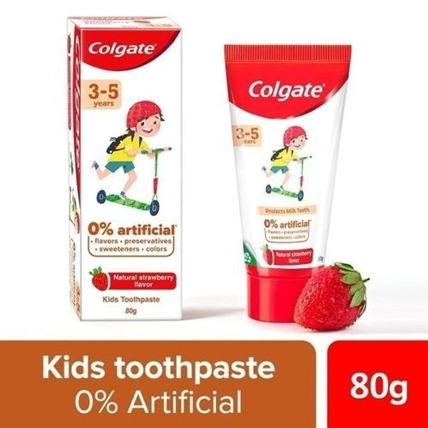 Colgate Toothpaste for Kids (3-5 years), Natural Strawberry Mint, 80g - 80g