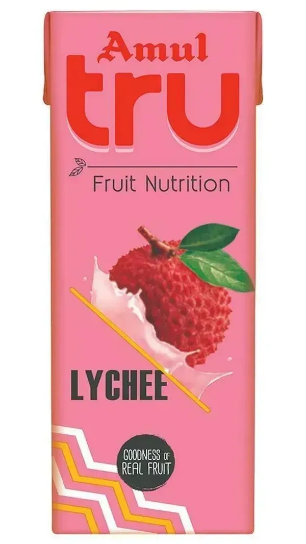 Amul Tru Fruit Nutrition Lychee Drink Tetra Pack, 180 ml