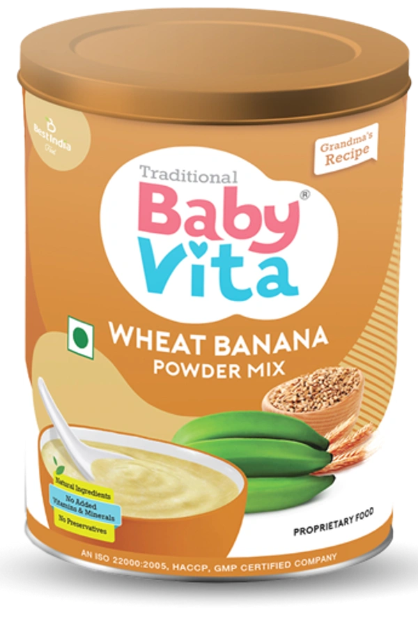 Baby Vita Wheat Banana Powder Mix Jar, 300g - 300g