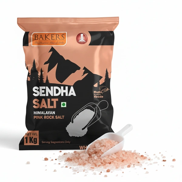 Bakers Sendha Himalayan Pink Rock Salt Pouch, 1 kg - 1 Kg