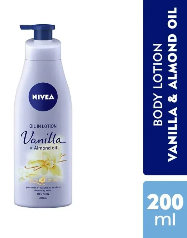 Nivea Body Lotion Vanilla Almond Oil, 200ml - 200ml