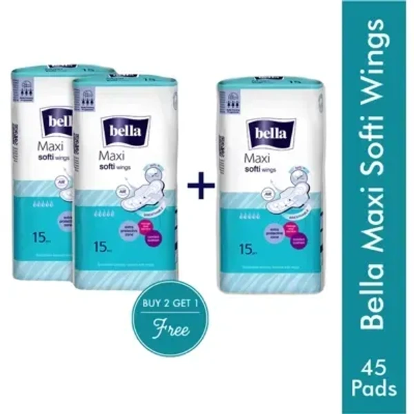 Bella Maxi Softi Wings 15 Pads Buy 2 Get 1 Free, 1 pcs - 1 pcs
