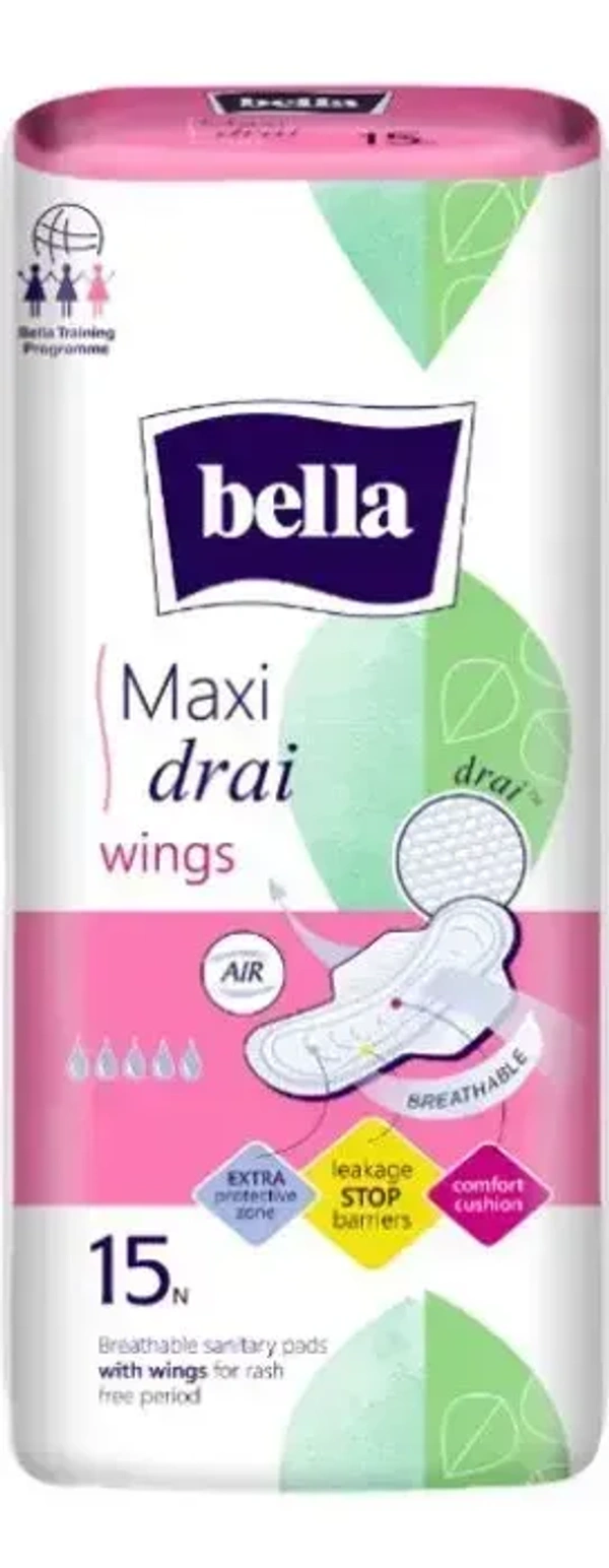 Bella Maxi Drai Wings,15 pads - 15 pads