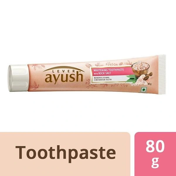 Lever Ayush Toothpaste With Rock Salt Whitening 80g - 80g