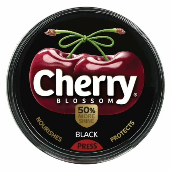 Cherry Blossom Black Press Shoe Polish, 40g - 40g