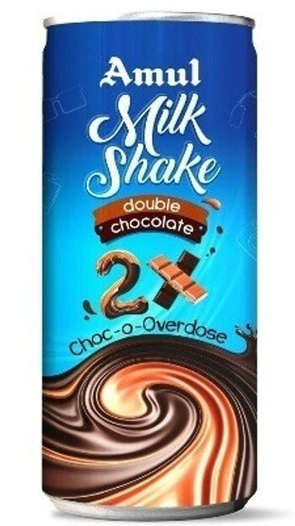 Amul Double Chocolate Milkshake Can, 200 ml - 200ml
