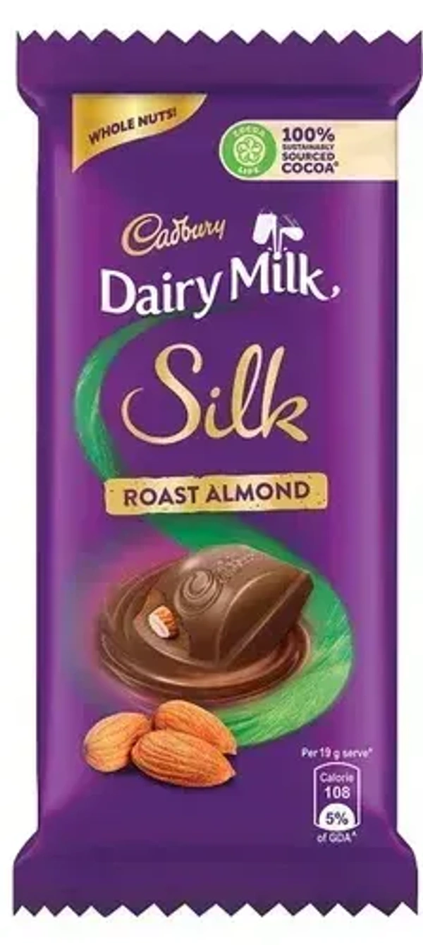 Dairy Milk Cadbury Dairy Milk Silk Chocolate Bar Roast Almomd, 58g