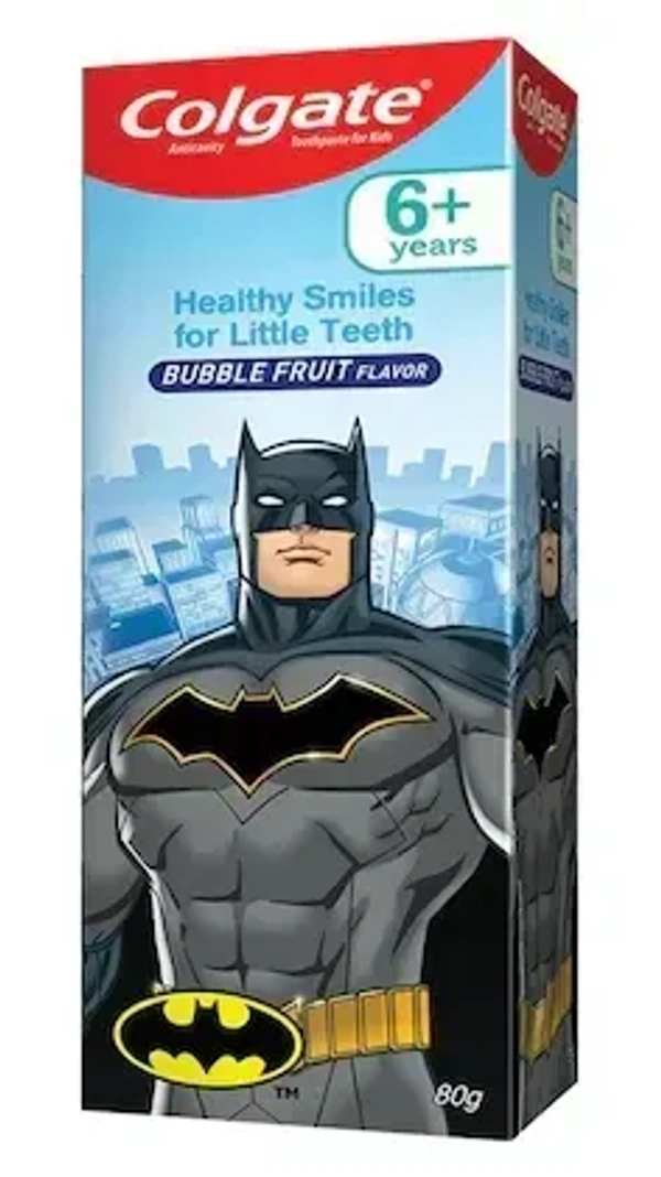 Colgate Kids Batman (6+ Years) Bubble Fruit Flavor Anticavity Toothpaste, 80g - 80g