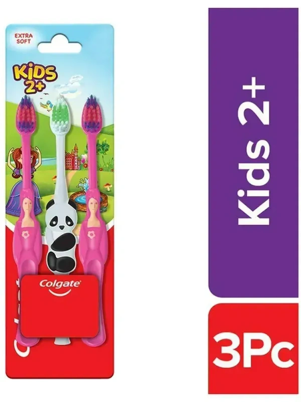 Colgate Kids Toothbrush 2+ Years Extra Soft Bristles, 3 pcs - 3 pcs
