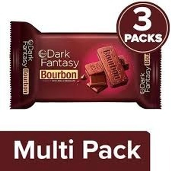 Dark Fantasy Sunfeast Dark Fantasy Bourbon Classic With Real Chocolate Buy 3x150g Get 1 Free, 600g - 600g
