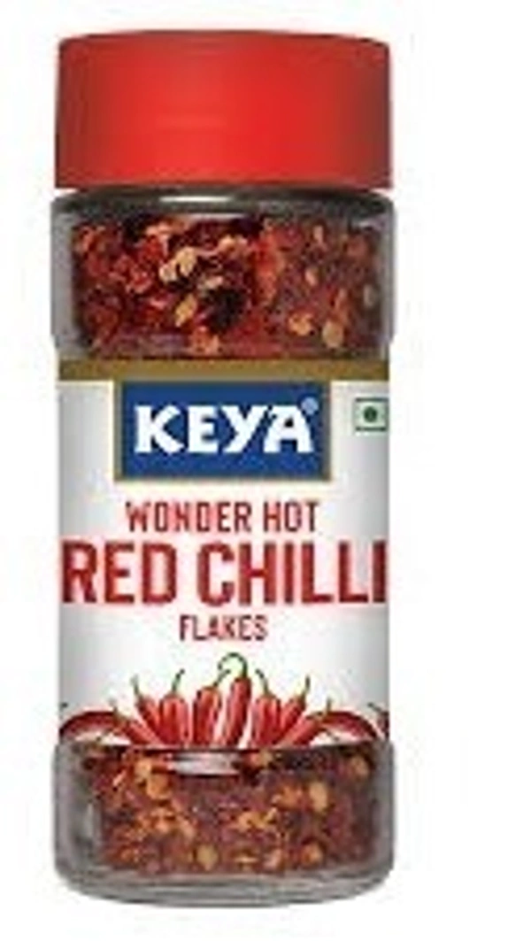 Keya Wonder Hot Red Chilli Flakes Jar, 40g - 40g
