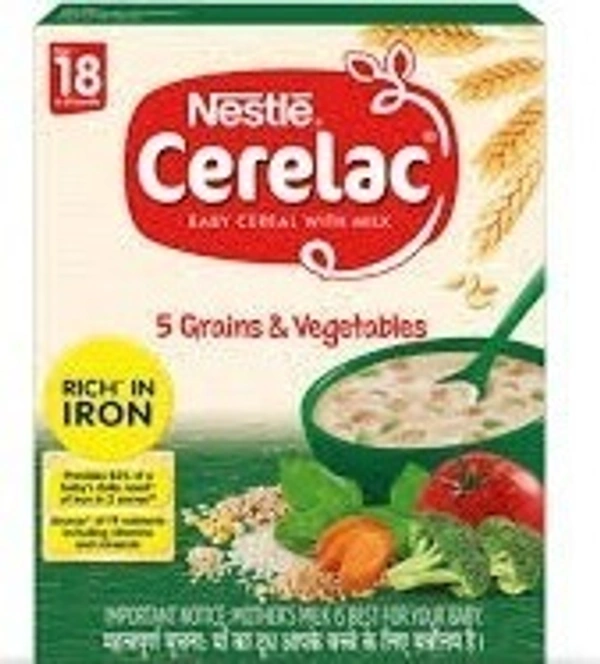 Nestle Cerelac 5 Grains& Vegetables, 300g - 300g