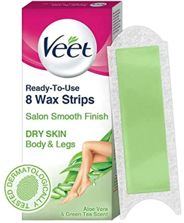 Veet Half Body Waxing Kit Aloe Vera Green Tea, 8 pcs - 8 pcs