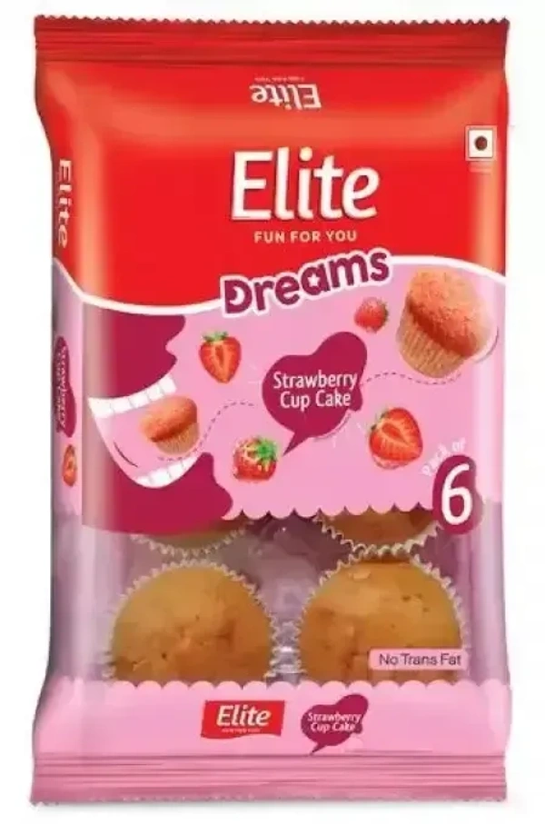 Elite Dreams Strawberry Cup Cake 6 Nos - 6 pcs - 6-pcs