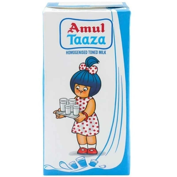 Amul Taaza Homogenised Toned Milk, 500ml Carton - 500ml