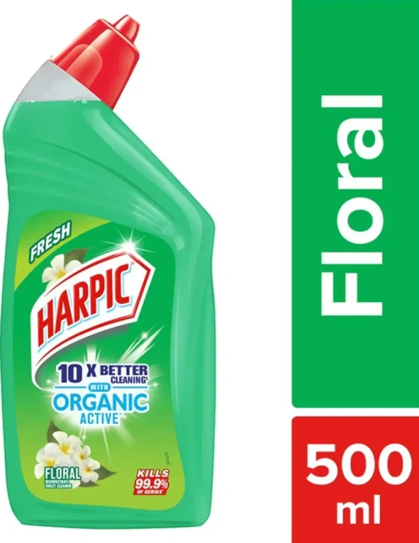 Harpic Organic Active Toilet Cleaner Floral, 500ml - 500ml