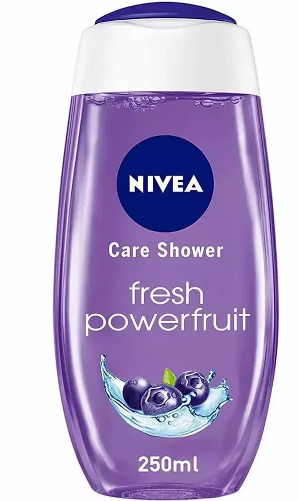 Nivea Shower Gel Fresh Powerfruit Antioxidants Blueberry Scent, 250ml - 250ml